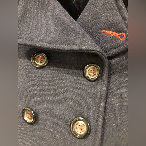 Zara Girls Navy Blue Pea Coat , toddler 2t 3T - Picture 3 of 5